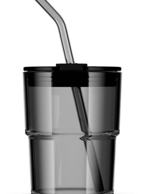 13oz/400ml Tumbler Water Glass, Water Bottle with Straw and Lid Sealed Carry on, Glass Coffee Mug Iced Tea Cup Thick Wall Insulated Glass Cup (Gray)