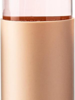 21oz Borosilicate Glass Water Bottles with Silicone Non-Slip Sleeve & Leak-Proof Lid-Reusable Drink Bottle for Office,Travel,Gym,Hiking-BPA Free,Ideal Gift for Home,Car &Fitness (Pink)