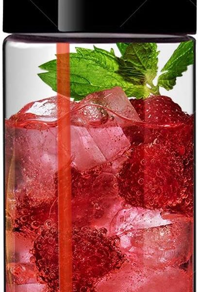 Glass Travel Mug | Shaker Bottle | Water Tumbler | Water Glasses | 20oz with Lid | Ultra Clear Glass | Non-Plastic