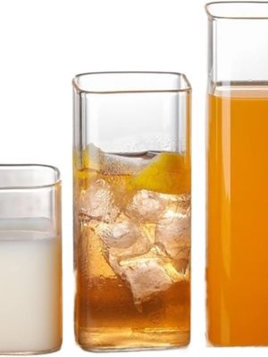 Mug, cups, coffee cups and tea cups for home use, exquisite cups, household products, mugs, transparent glass square water cups, breakfast cups, simple milk cups, square heat-resistant glass coffee cu