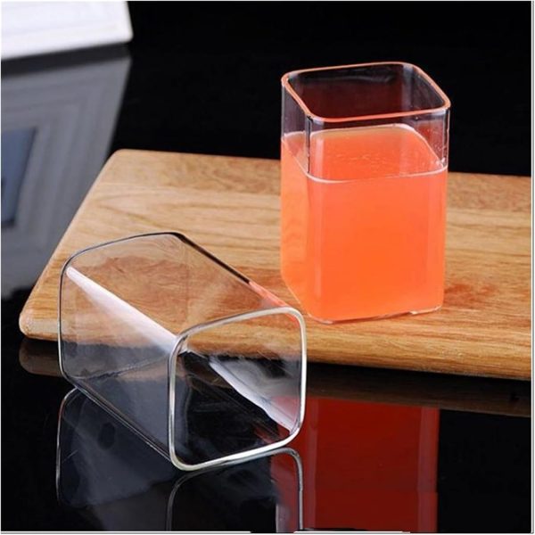 Mug, cups, coffee cups and tea cups for home use, exquisite cups, household products, mugs, transparent glass square water cups, breakfast cups, simple milk cups, square heat-resistant glass coffee cu