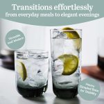 Tumbler and Rocks Glass Set, Smoke Hue Drinkware Glasses Set, Lead-Free Tall Water Glasses with Modern Clean Lines, Dishwasher Safe Drinking Glasses Set of 16