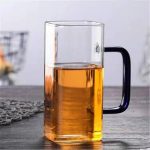 Square milk breakfast juice cup glass with handle water cup home creative cool water square cup