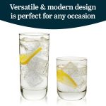 Tumbler and Rocks Glass Set, Elegant Drinkware Glasses Set,, Tall Drinking Glasses with Modern Clean Lines, Dishwasher Safe Drinking Glasses Set of 16