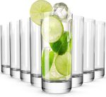Drinking Glasses Set of 8, 13oz Glass Cups, Kitchen Highball Glasses for Beer, Juice and Cocktail,  Water Glasses for Bar Glassware, Unique Gifts