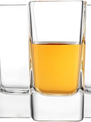 Shot Glasses, 2.7 oz, Square Heavy Base, Set of 6 Solid Basic Shooter Bar Glasses for Spirits, Espresso, Liquor, Tequila, Vodka.