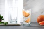 Highball Glasses 16 Oz. Set of 4 Tall Square Glass Cups Premium Quality Beverage Cooler Glassware. Uses for Bar Glasses, Water, Juice, and Cocktails.