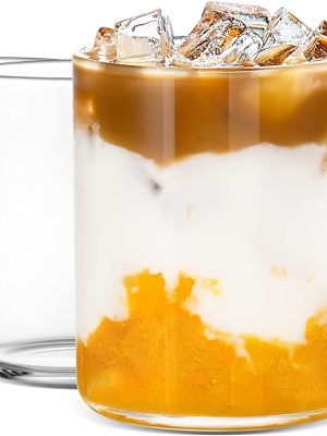 Thin Drinking Glasses Set of 4,15oz Cocktail Glass Set,Low ball Glasses for Water,Juice,Milk,Cocktails, Beer and More, Elegant Bar Glassware,Lead-Free whiskey Glasses,Glass Drink Tumblers (15 OZ)