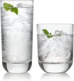 Tumbler and Rocks Glass Set, Elegant Drinkware Glasses Set,, Tall Drinking Glasses with Modern Clean Lines, Dishwasher Safe Drinking Glasses Set of 16