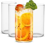 Drinking Glasses 19 oz, Thin Highball Glasses Set of 4,Clear Tall Glass Cups For Water, Juice, Beer, Drinks, and Cocktails and Mixed Drinks