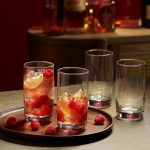 Set of 4 Highball Glasses 16 Oz Cocktail Drinking Glass Cups, Bubble Base Glassware for Water, Juice, Cocktails, Beer Pint Glasses, Modern Basic Tumblers.