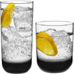 Tumbler and Rocks Glass Set, Smoke Hue Drinkware Glasses Set, Lead-Free Tall Water Glasses with Modern Clean Lines, Dishwasher Safe Drinking Glasses Set of 16
