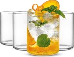 Thin Whiskey Glasses 15 oz,Premium Water Glasses Set of 4,Clear Glass Cups For Water, Juice, Beer, Drinks, and Cocktails and Mixed Drinks (15 OZ)