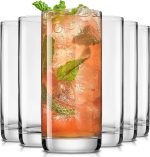 13oz Highball Glasses, 6pc Tall Glass Sets. Lead-Free Crystal Drinking Glasses. Water Glasses, Mojito Glass Cups, Tom  Bar Glassware, and Mixed Drink Cocktail Glass Set