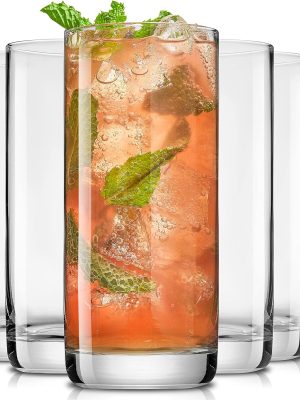 13oz Highball Glasses, 6pc Tall Glass Sets. Lead-Free Crystal Drinking Glasses. Water Glasses, Mojito Glass Cups, Tom  Bar Glassware, and Mixed Drink Cocktail Glass Set