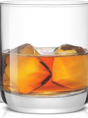 Crystal Whiskey Glasses, Lowball Glasses Set of 6, 10oz Short Glass Tumbler, Double Old Fashioned Rocks Glass for Scotch or Bourbon, Dishwasher Safe Glassware